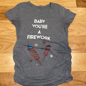 Maternity gray shirt 4th of July